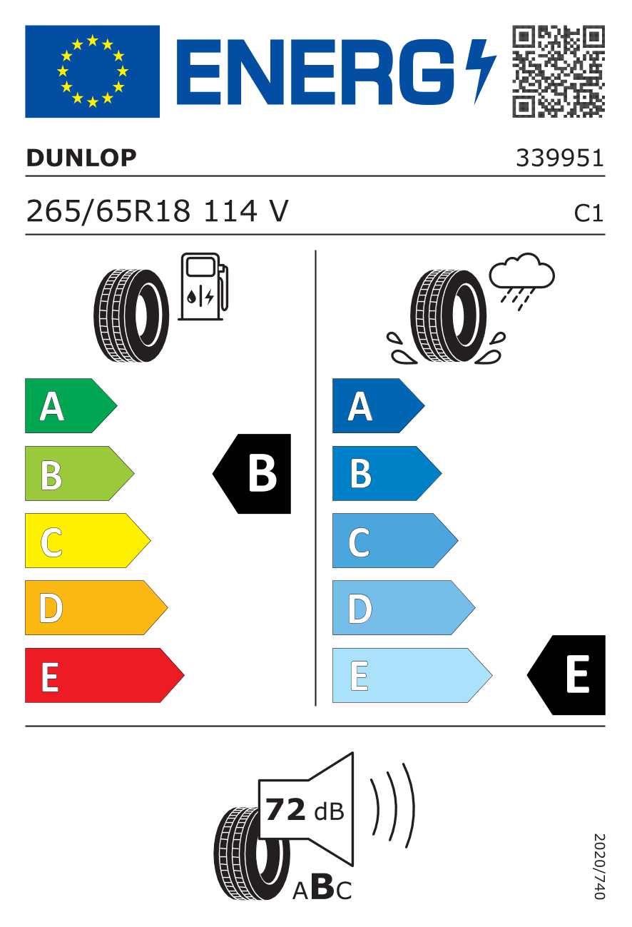 Image of tyre specifications with eprel code 663453