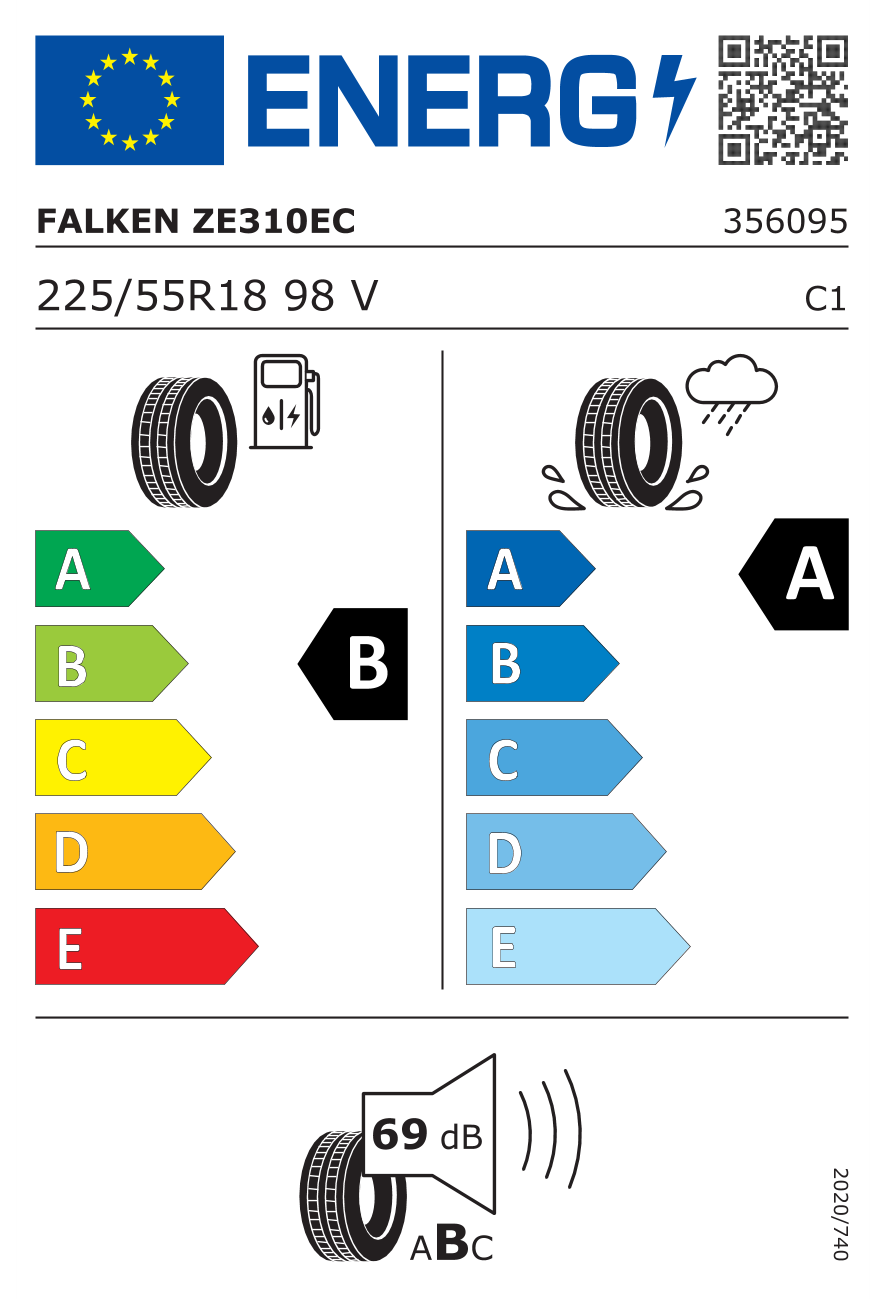 Image of tyre specifications with eprel code 1599011